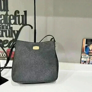 Michael Kors Crossbody Bag Black pebble leather Medium Size